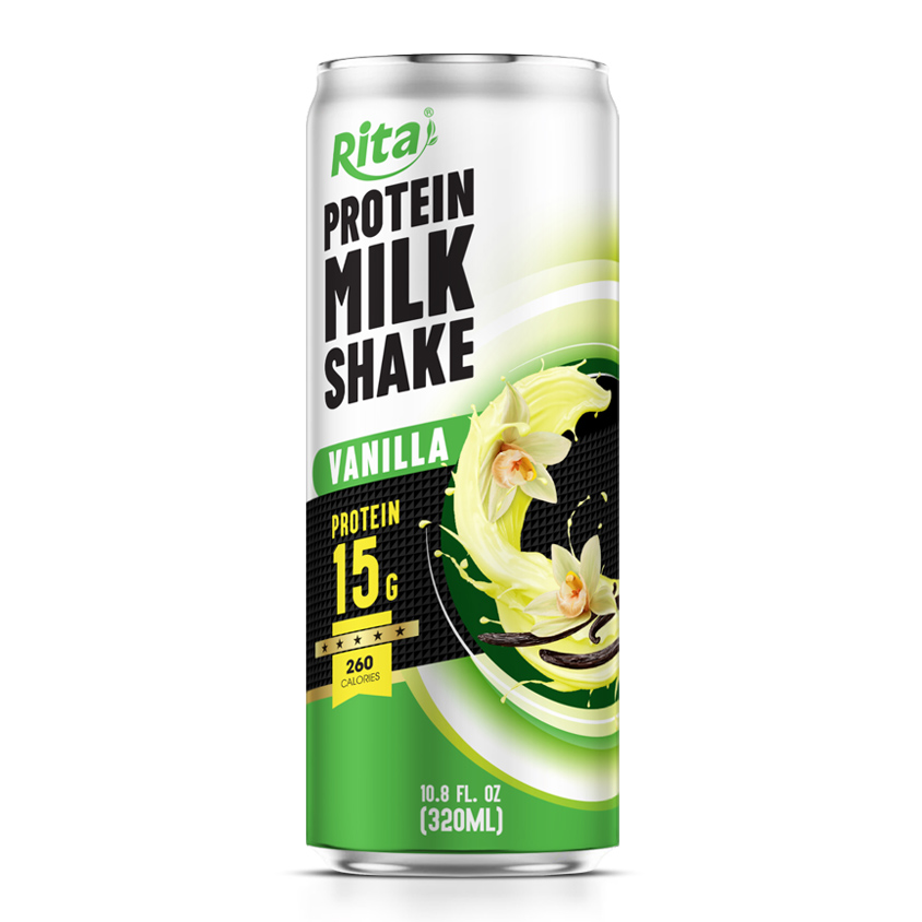 Protein Milkshake Drink Vanilla Flavor 320ml Sleek Can